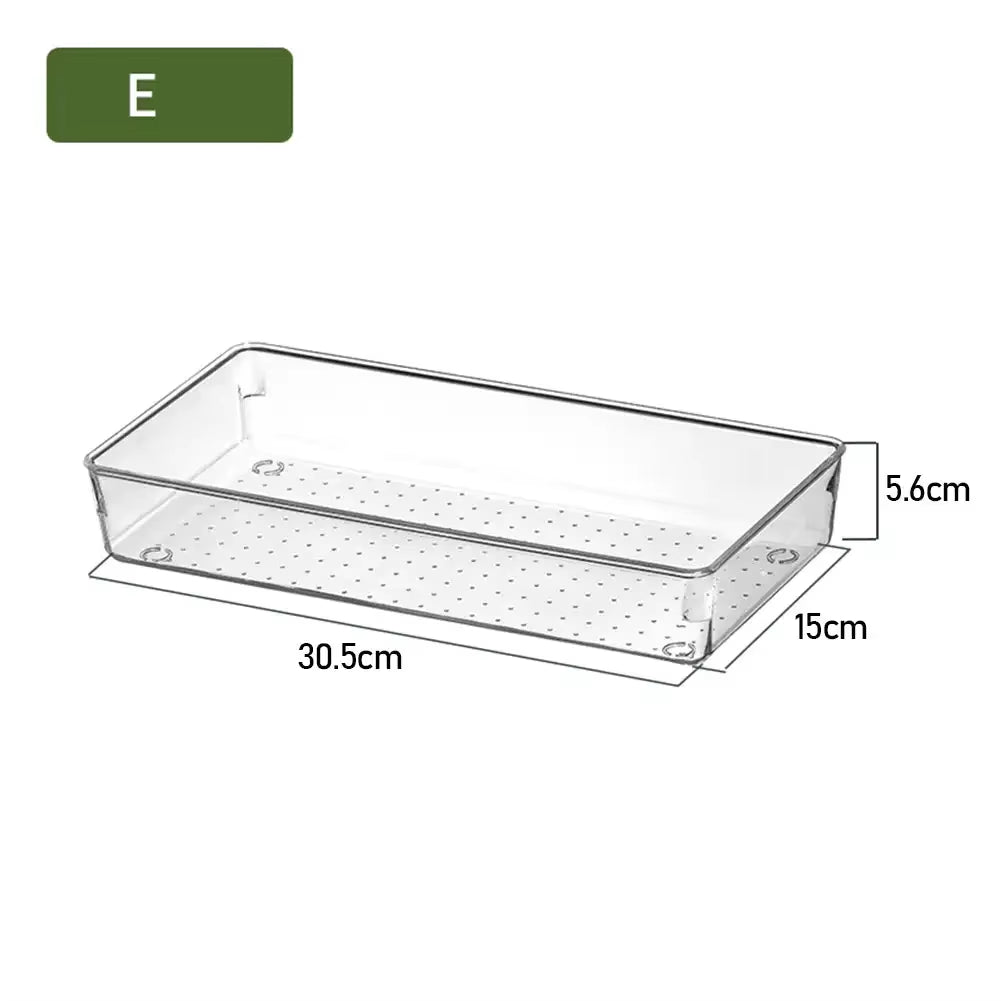 ClearNest Organizer – Transparent Anti-Scratch Drawer Storage Box for Cosmetics, Office & Home