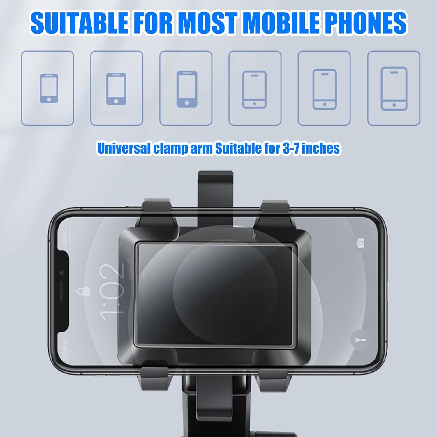 Mobile Phone Holder Car with Ventilation Opening Phone Clip, 3 in 1 Universal Mobile Phone Holder Silicone Protection 360 ° Rotatable Car Mobile Phone Holder Hands-Free Phone Holder for All Phones…